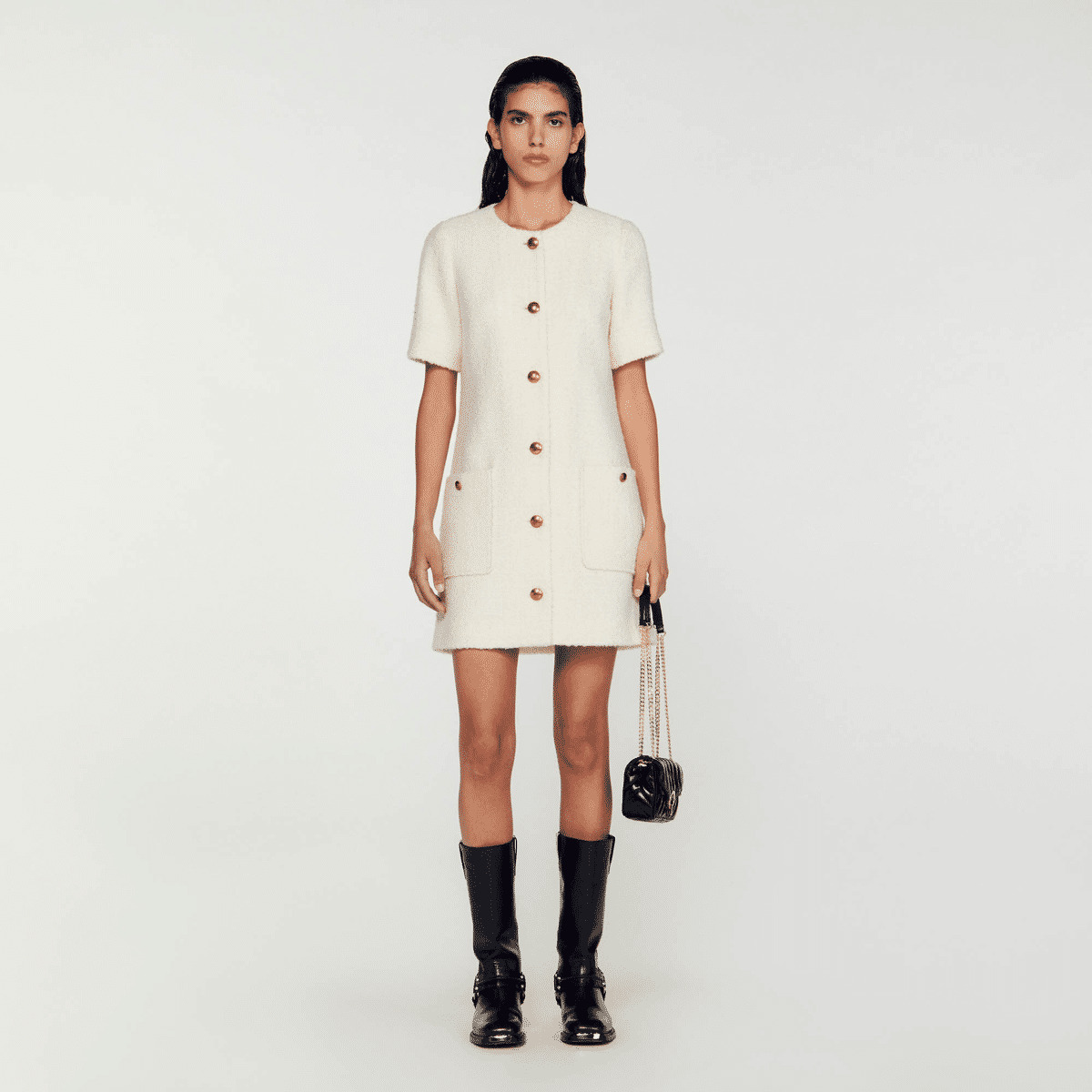 Robe courte en tweed