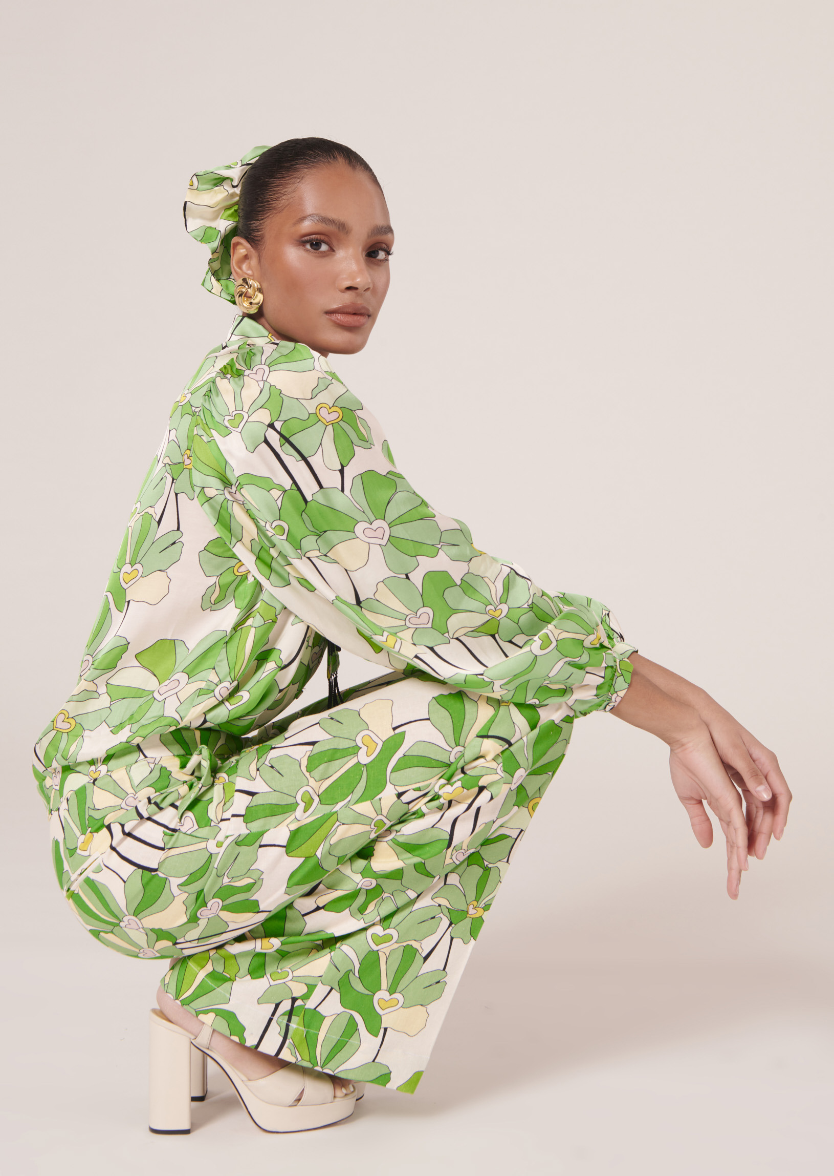 Pantalon Primavera-Vert en Lin