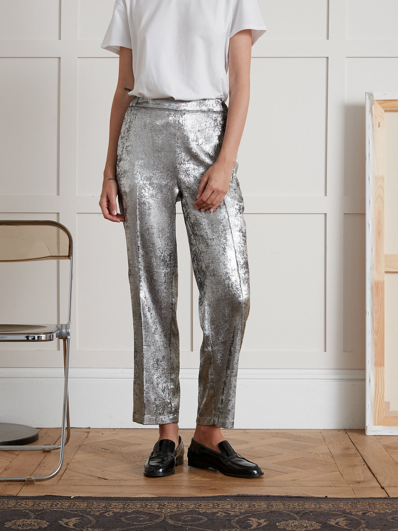 PANTALON FOIL ARGENT
