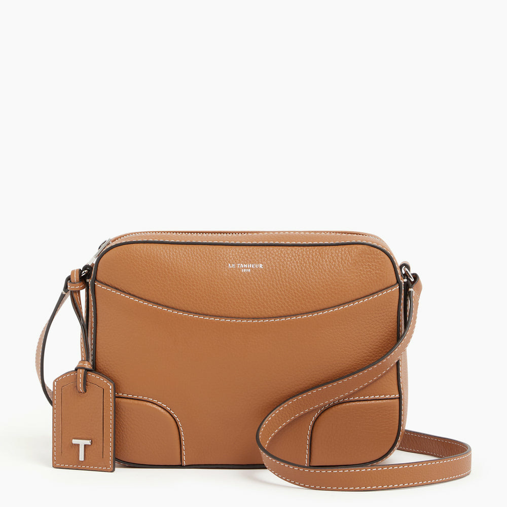 Sac bandoulière moyen modèle Romy en cuir grainé