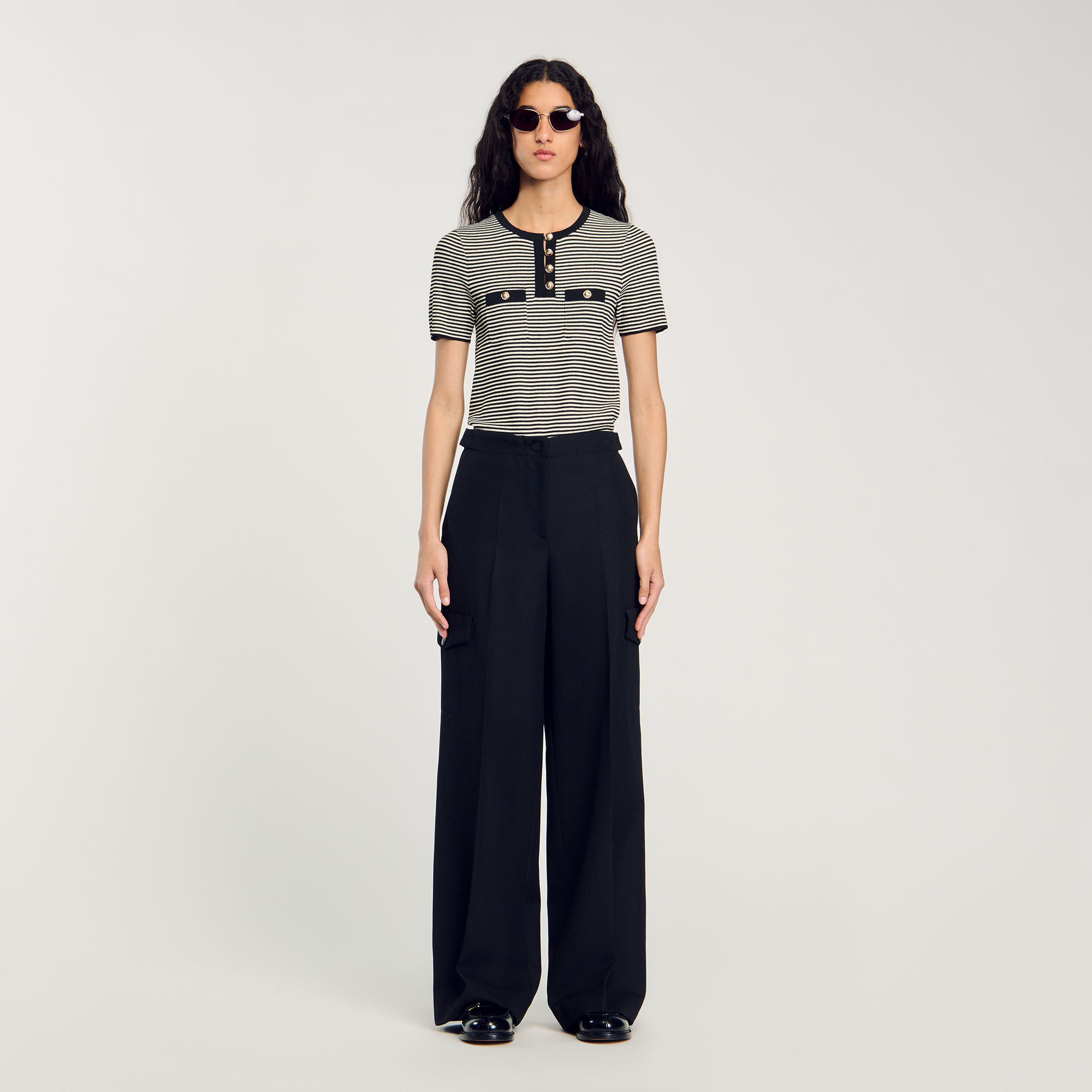 Pantalon large cargo
