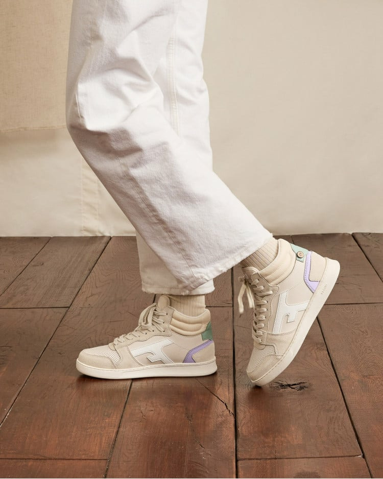 Baskets montantes écrues & beiges