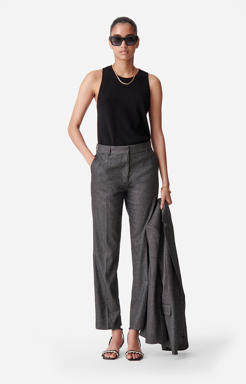 Pantalon Dandy En Laine & Viscose