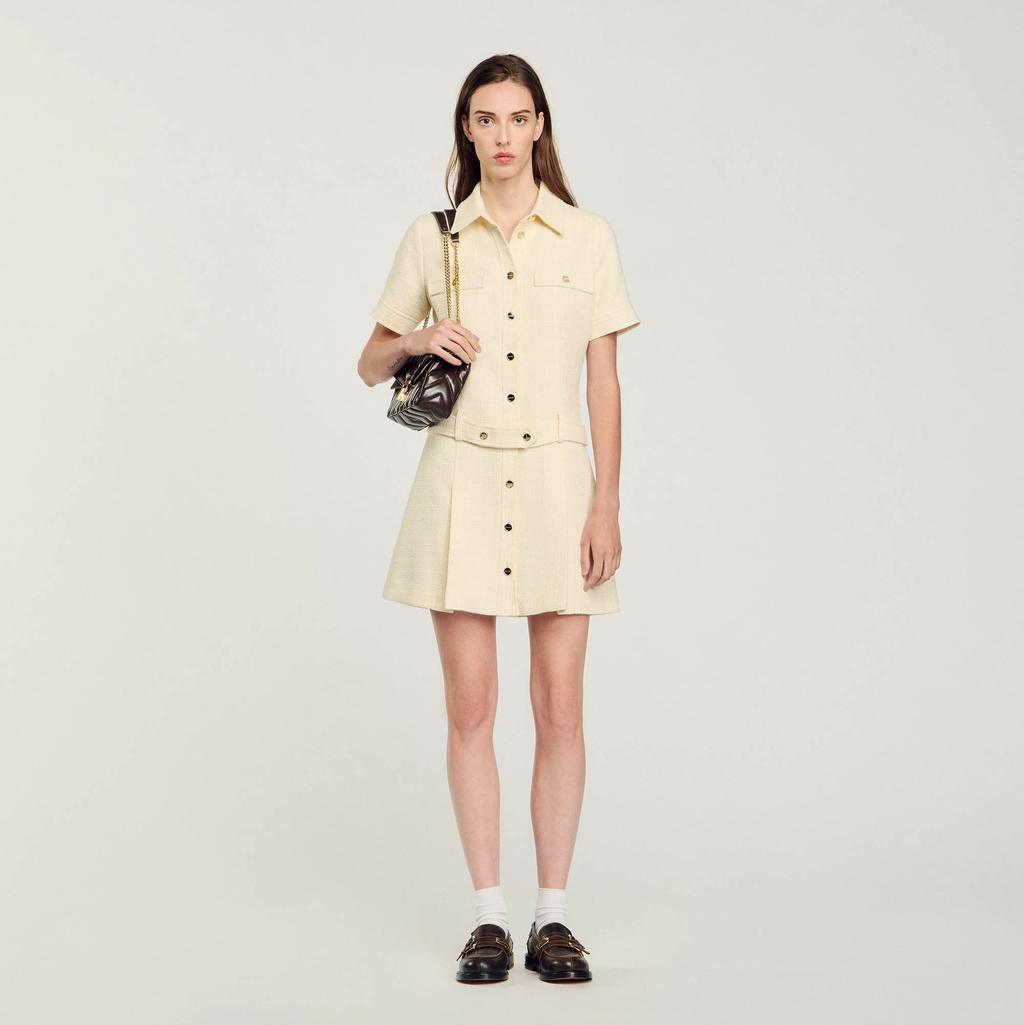 Robe courte en tweed