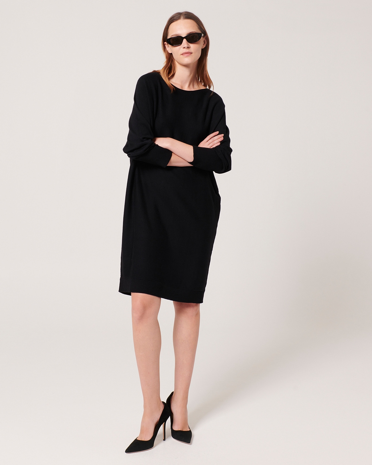 Robe Maille Rendy Noir en Polyamide