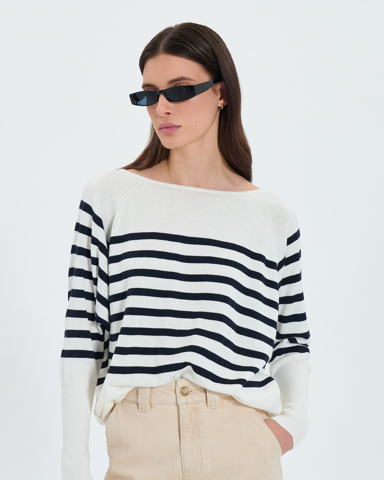 Pull ample marinière