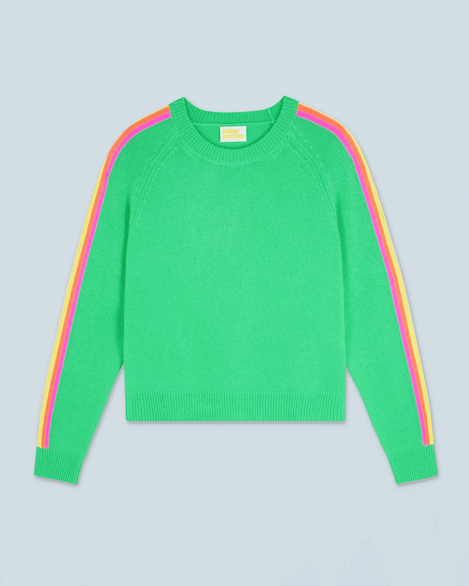 Pull Col Rond Bandes Manches Multico