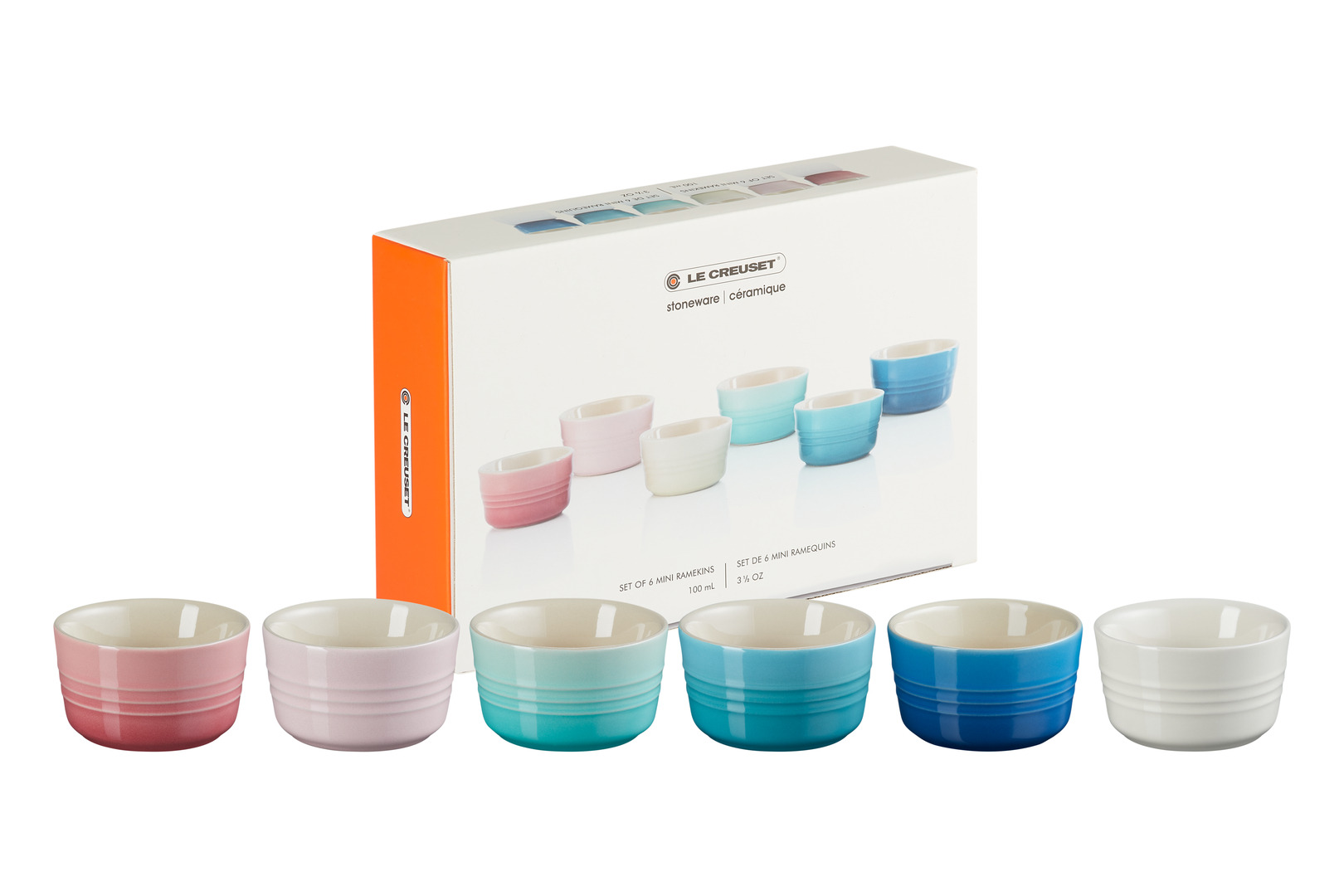 Set de 6 Ramequins 100ml en céramique rainbows