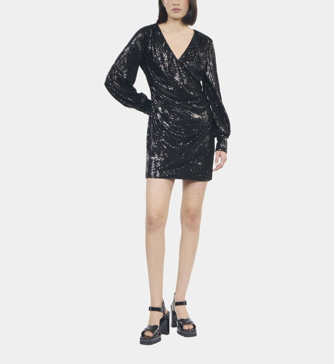 Robe À Sequins Courte Noire Femme
