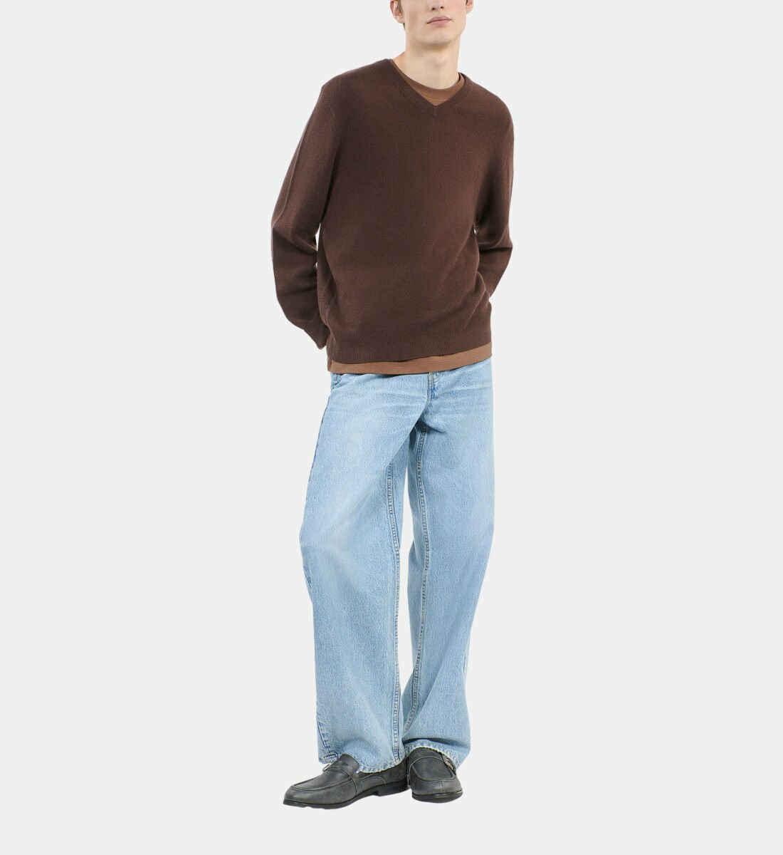 Pull En Cachemire Marron Homme