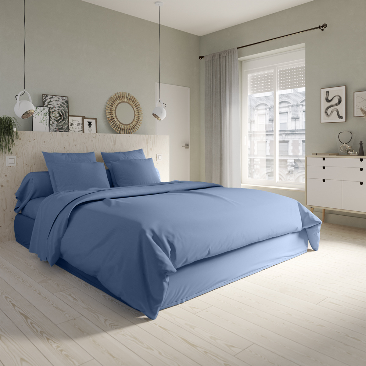 Housse de couette Studio Coton Bleu