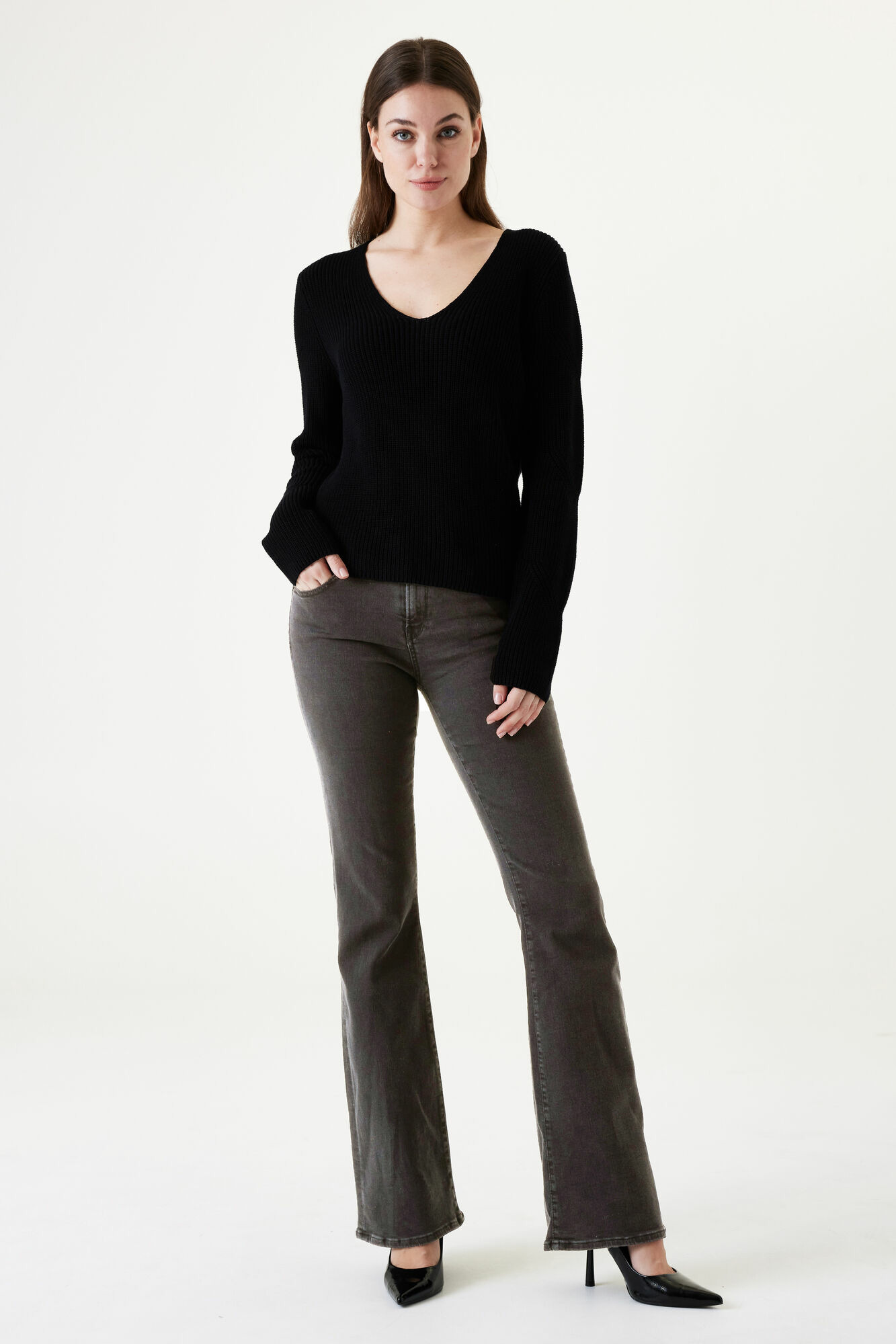 Women Jeans Celia flare Flared fit Gray