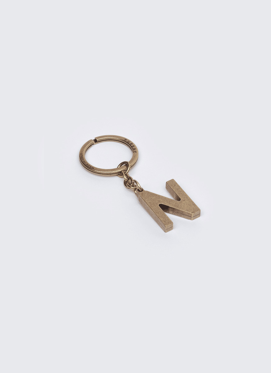Porte-clés lettre "N" en laiton