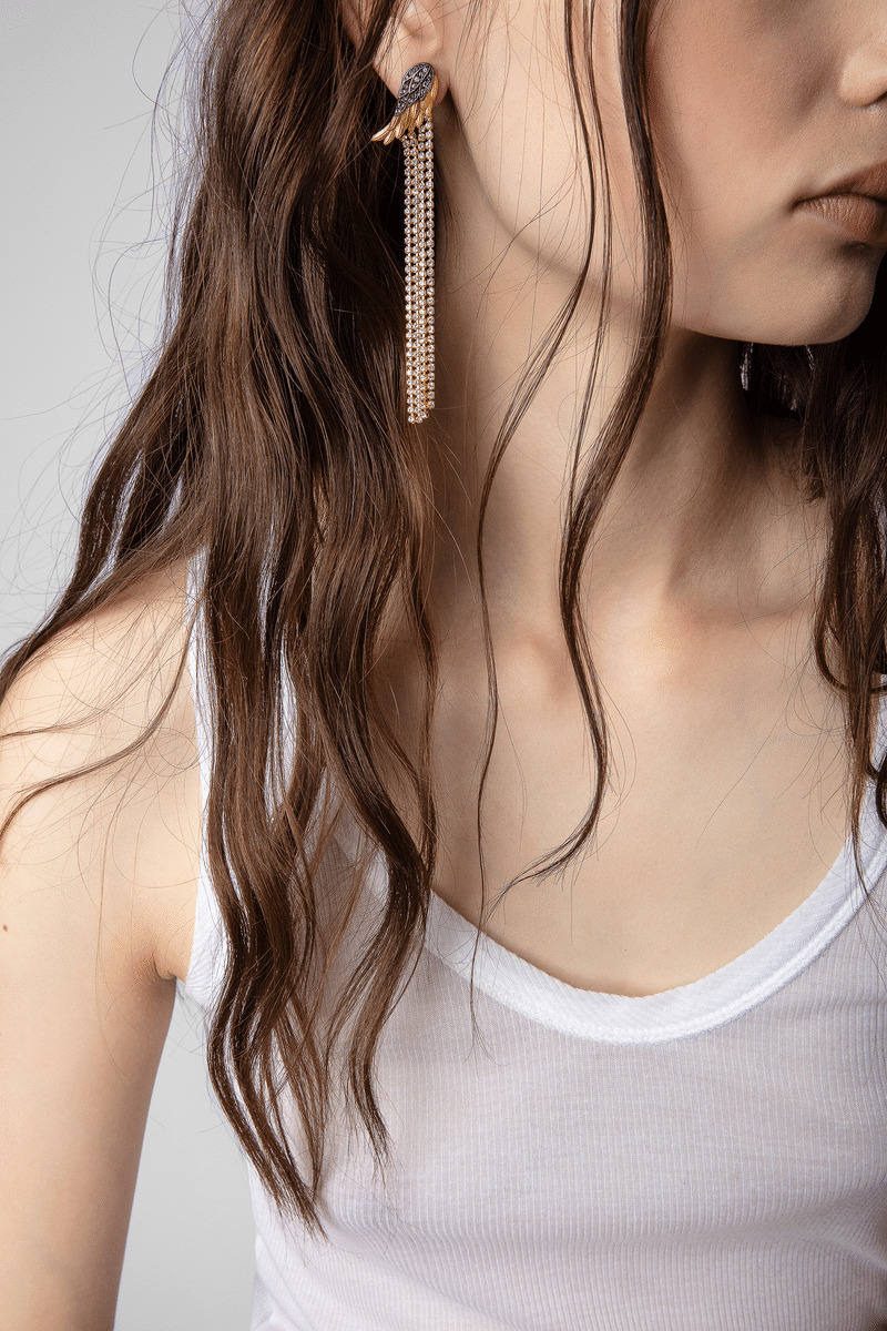 ROCK FEATHER STRASS PENDANT EA