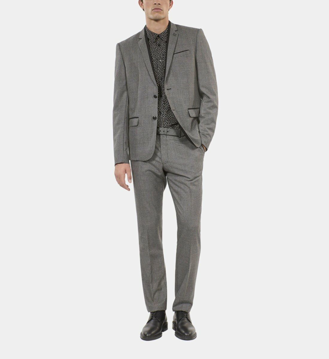 Veste De Costume Pied De Poule Noir Et Blanc Homme