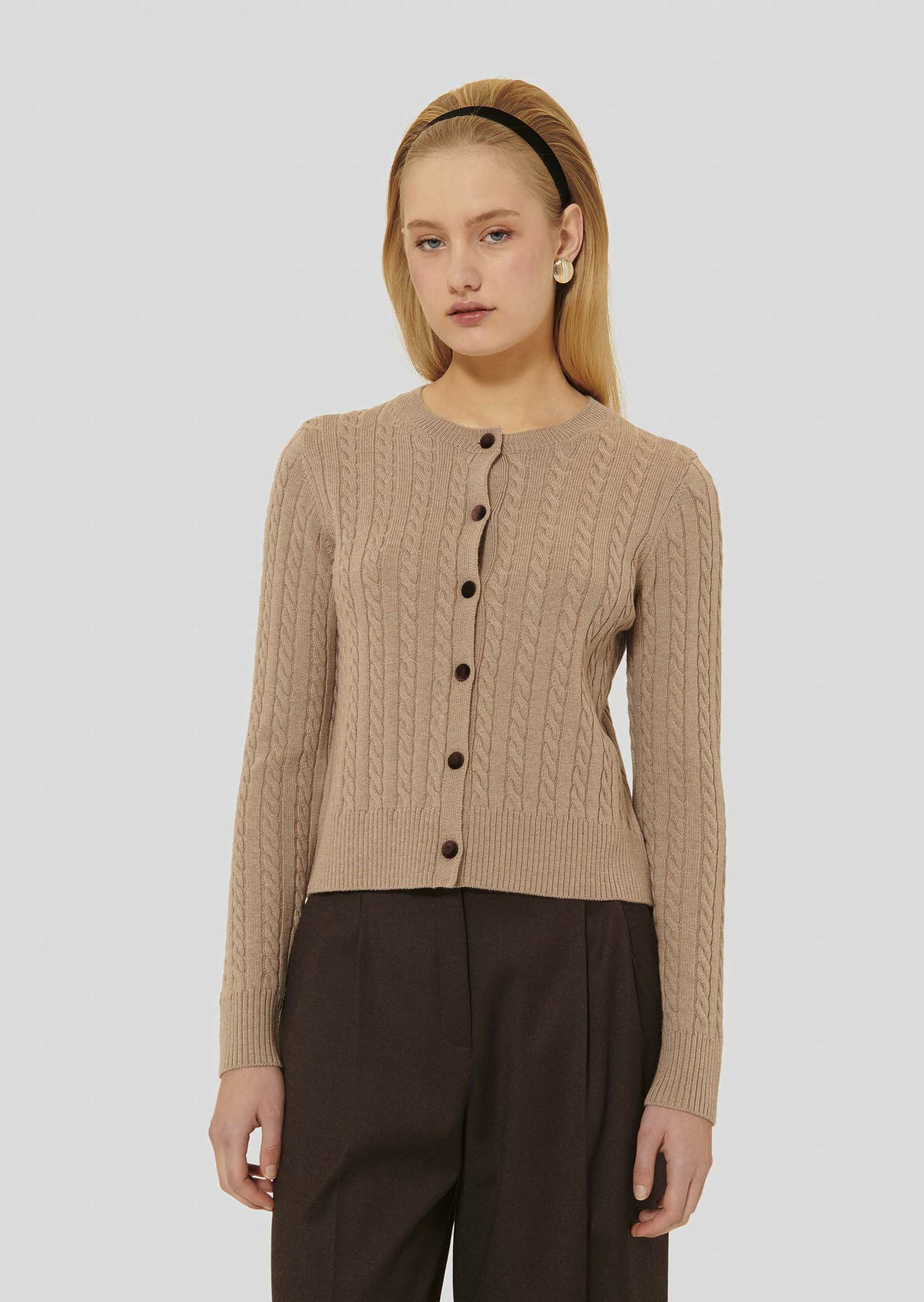 Cardigan Gaspard-Noisette en Laine Merinos Extrafine