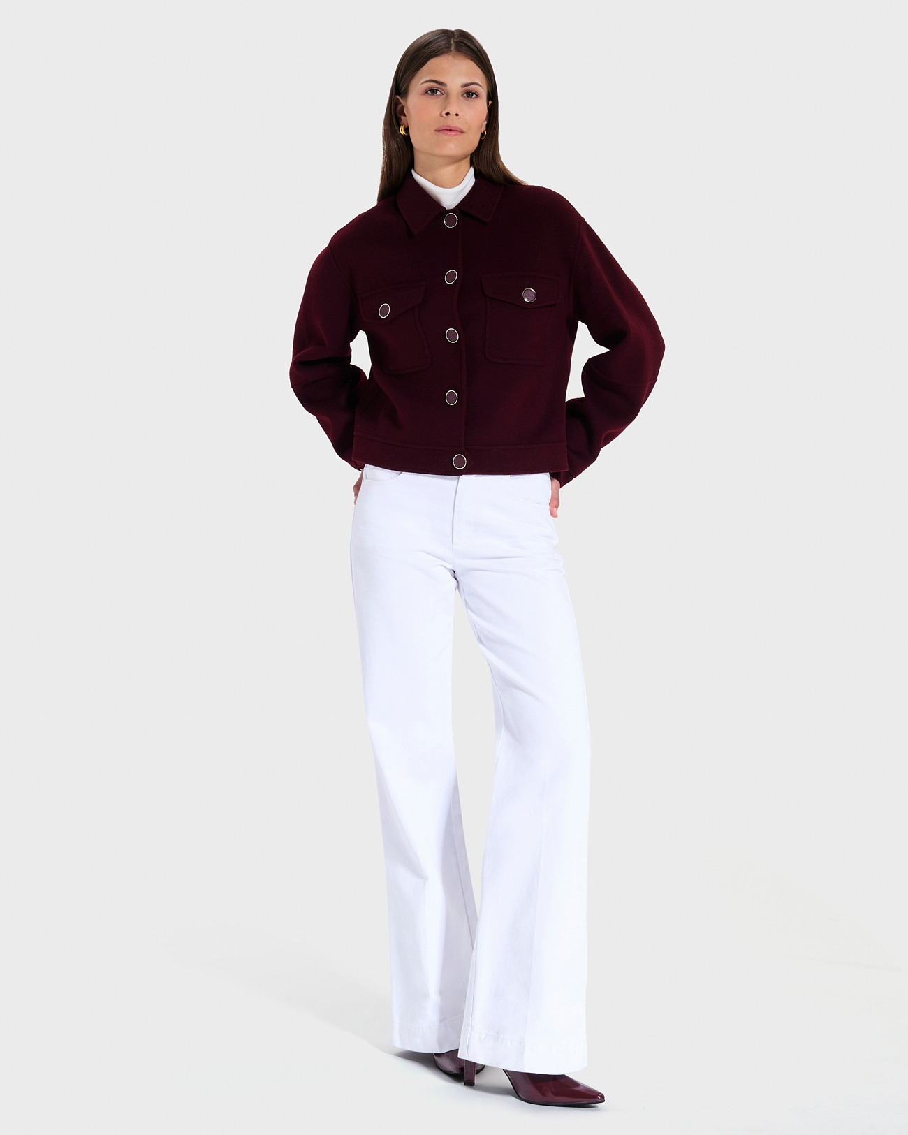 Veste Melania Bordeaux en Laine