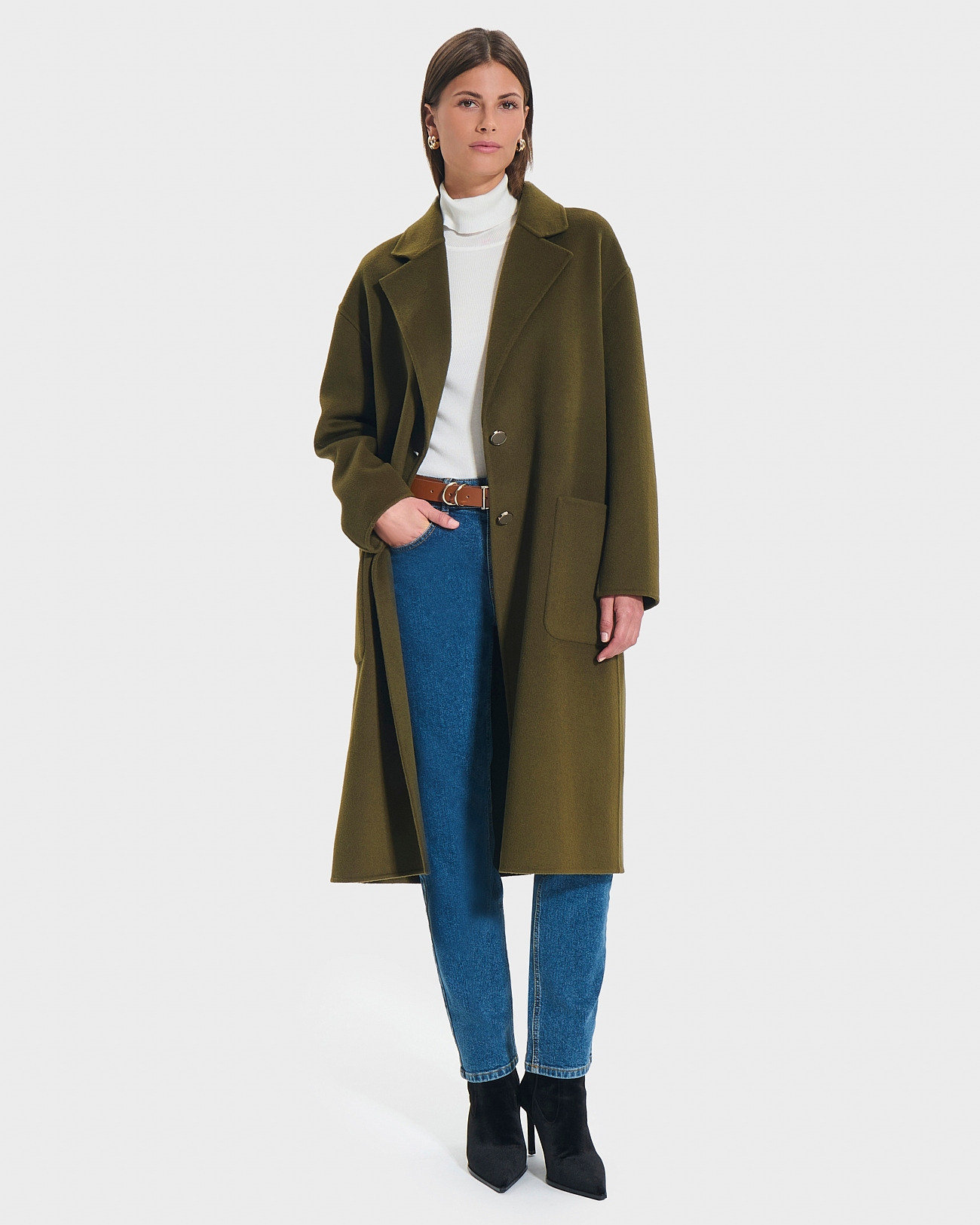 Manteau Maela Kaki en Laine