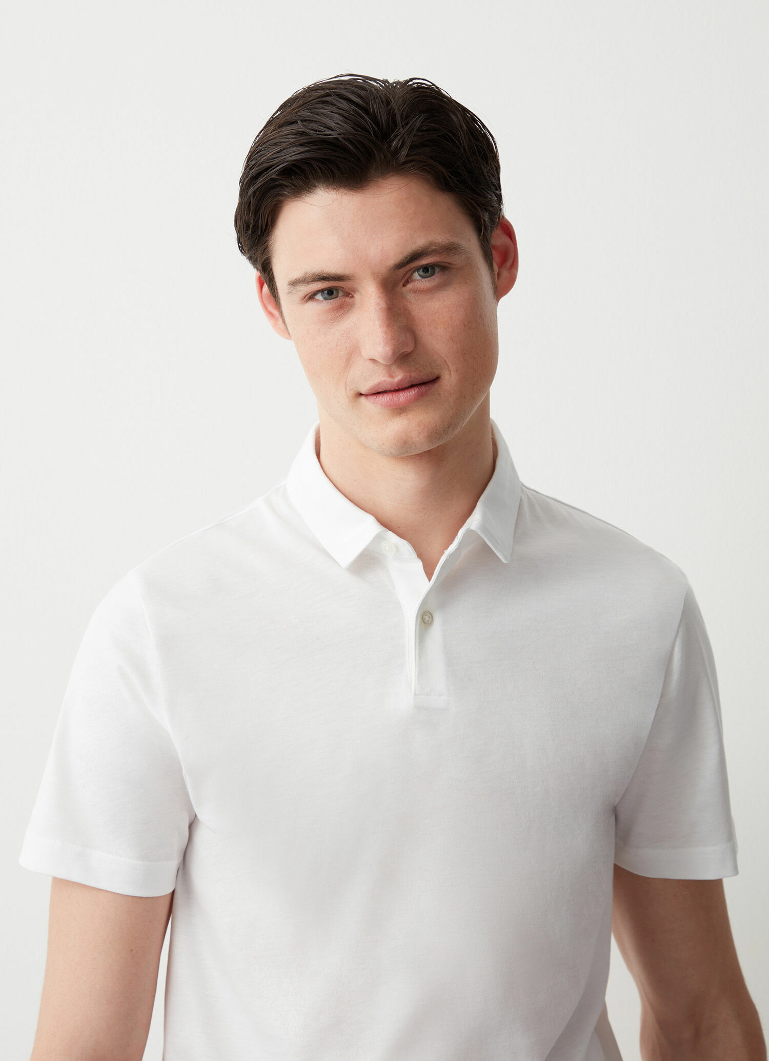 Polo à col chemise en coton dense