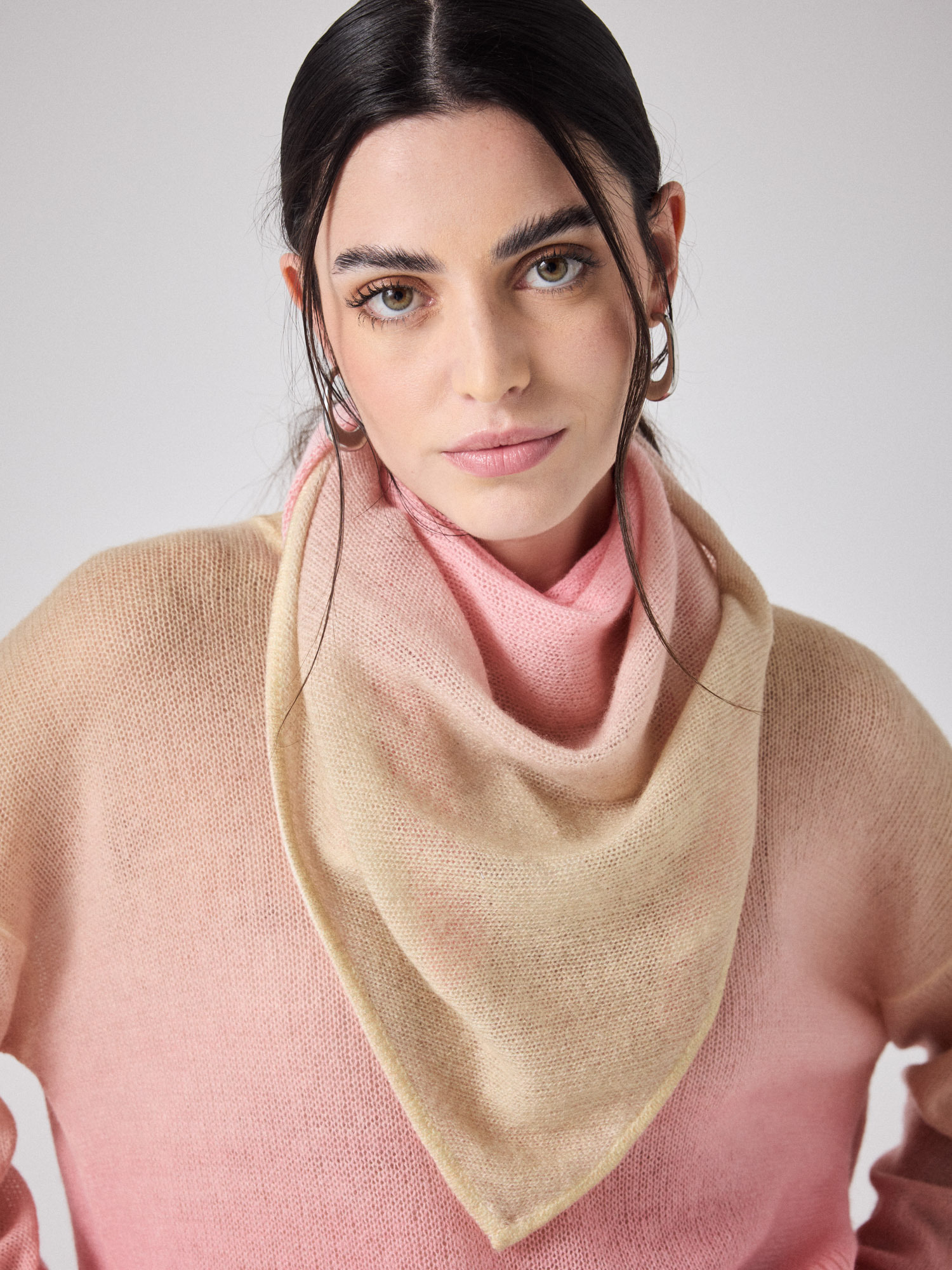 ECHARPE TRIANGLE HERIA FAIRY_BEIGE_CHINE