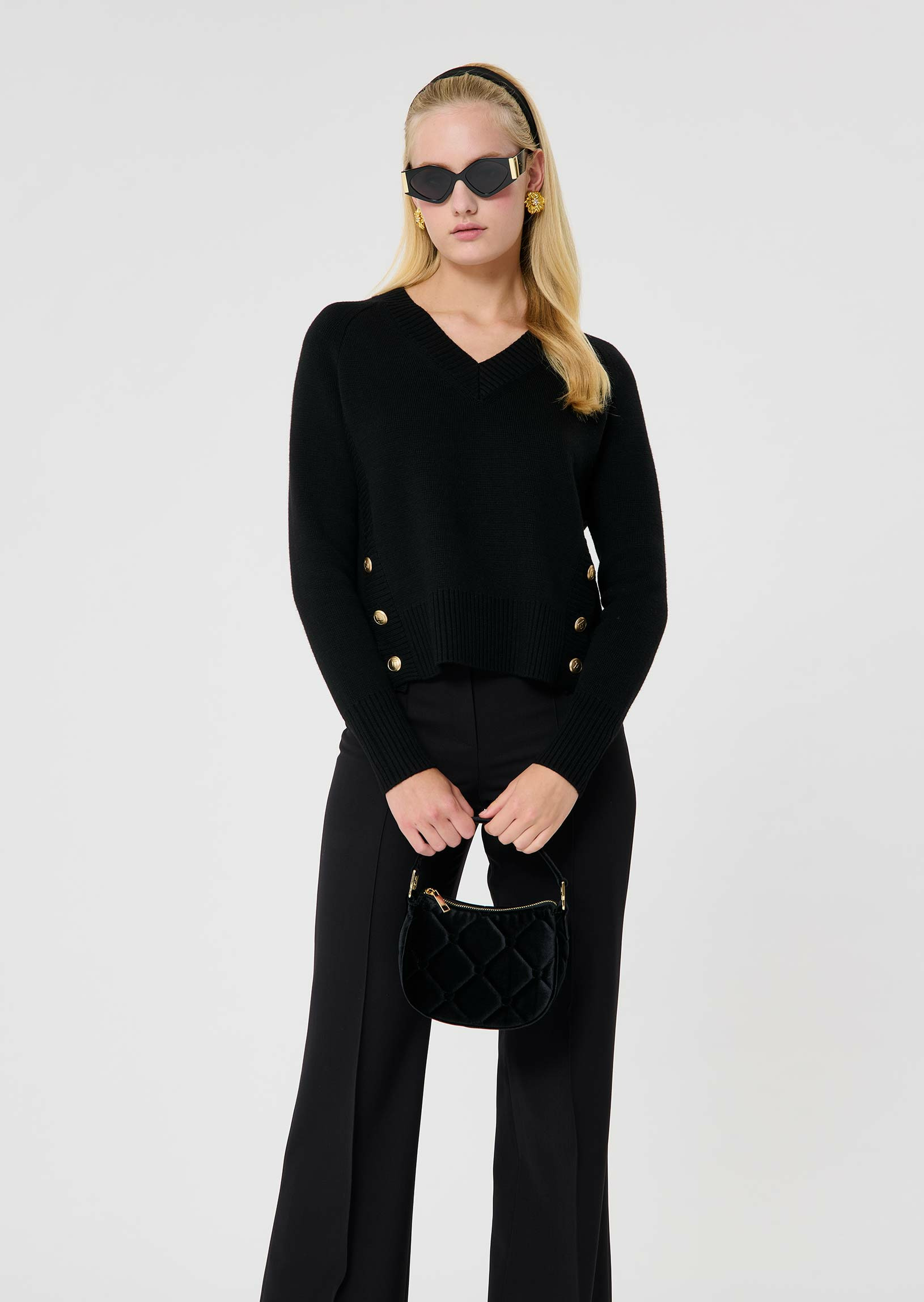 Pull Promesse-Noir en Polyester