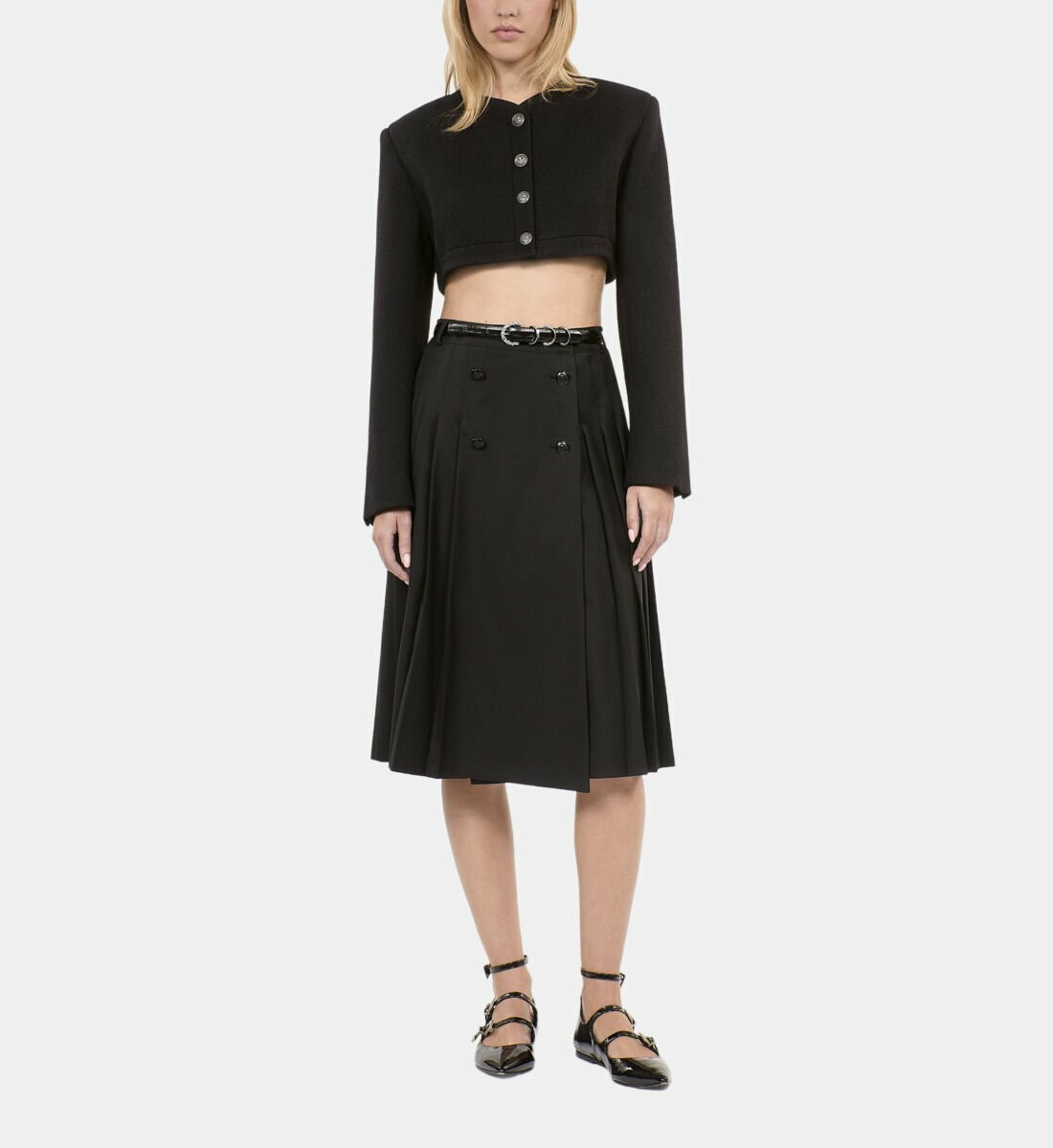 Jupe Longue Plissée Noire Femme