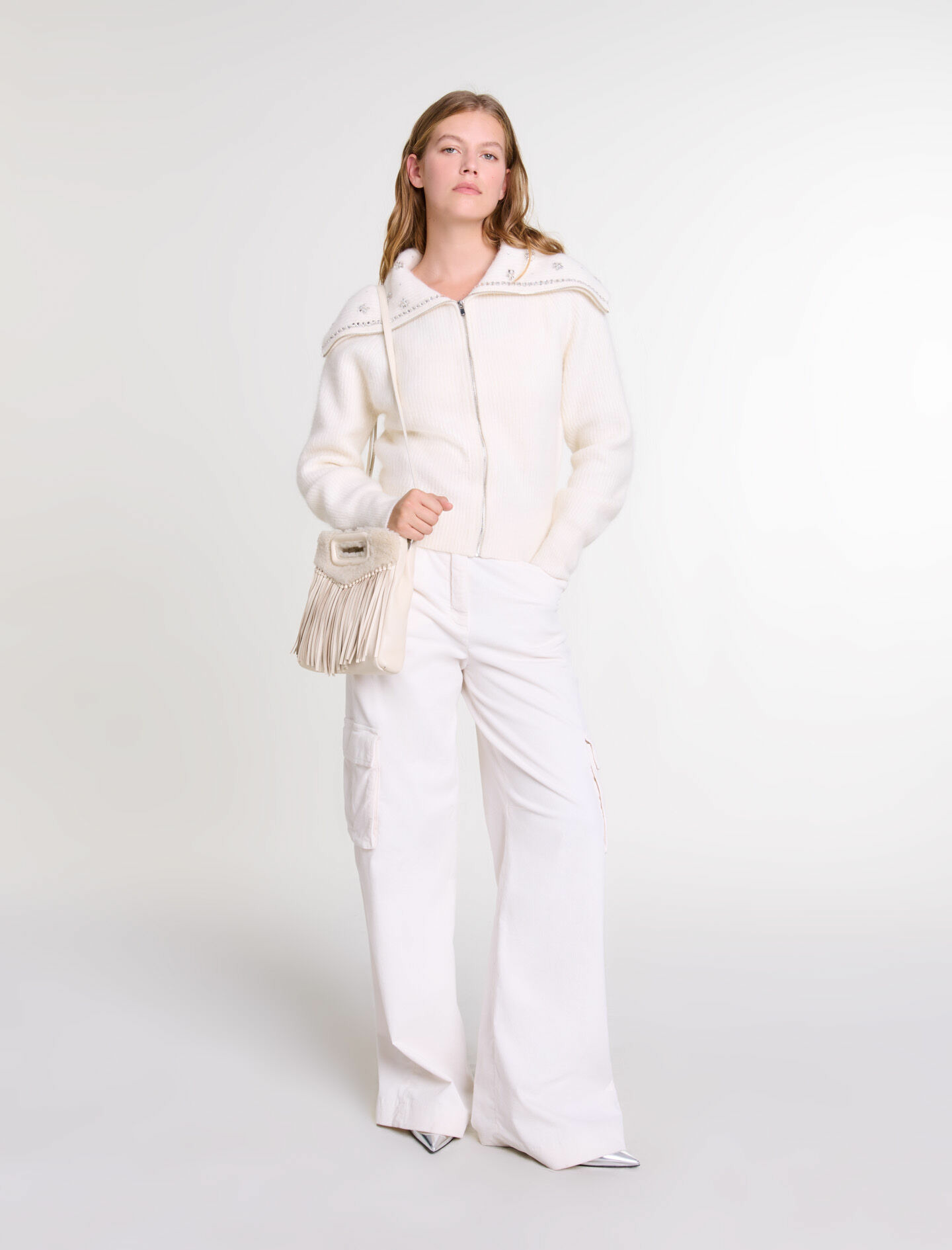 Cardigan col bijoux