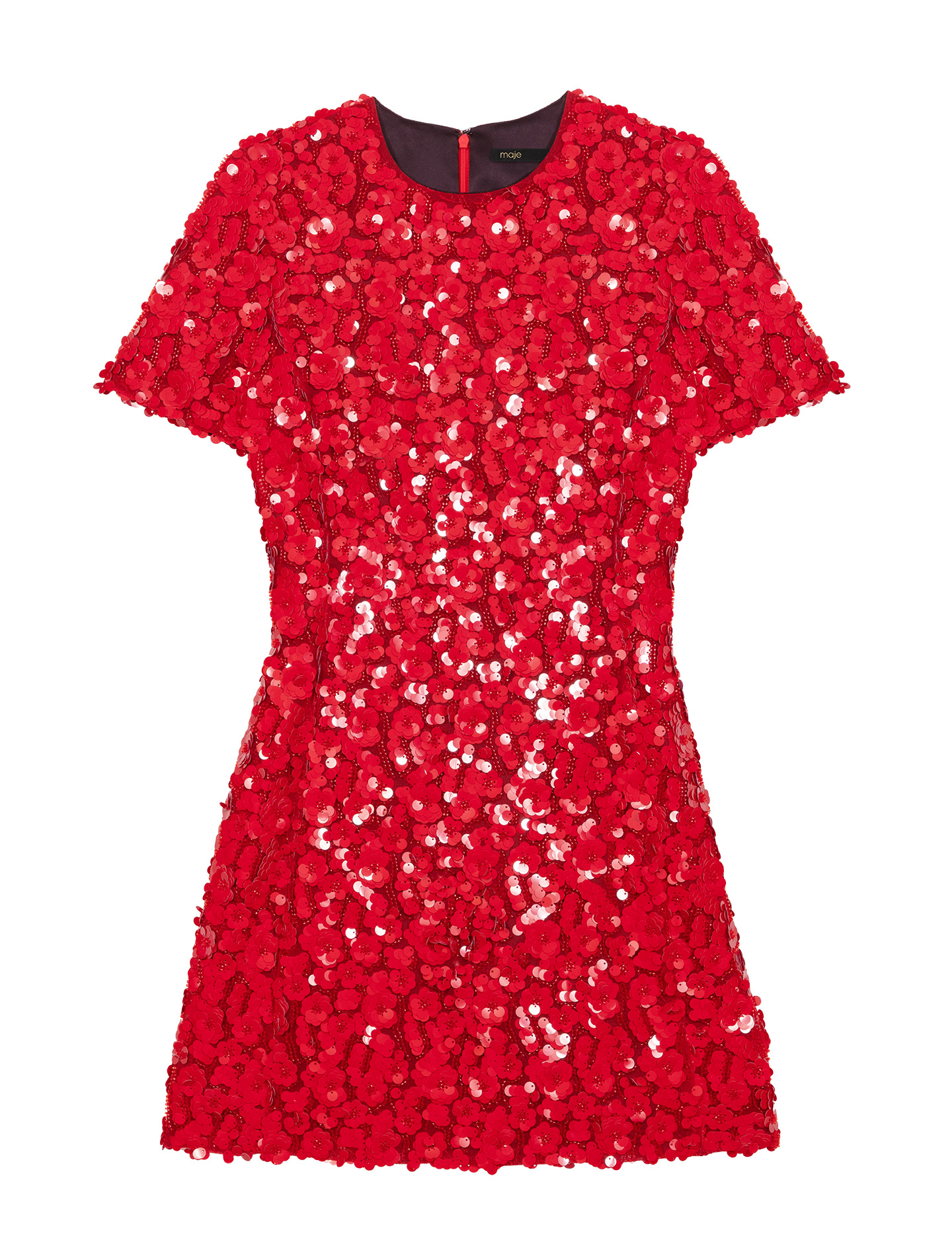 Robe courte à sequins fleurs