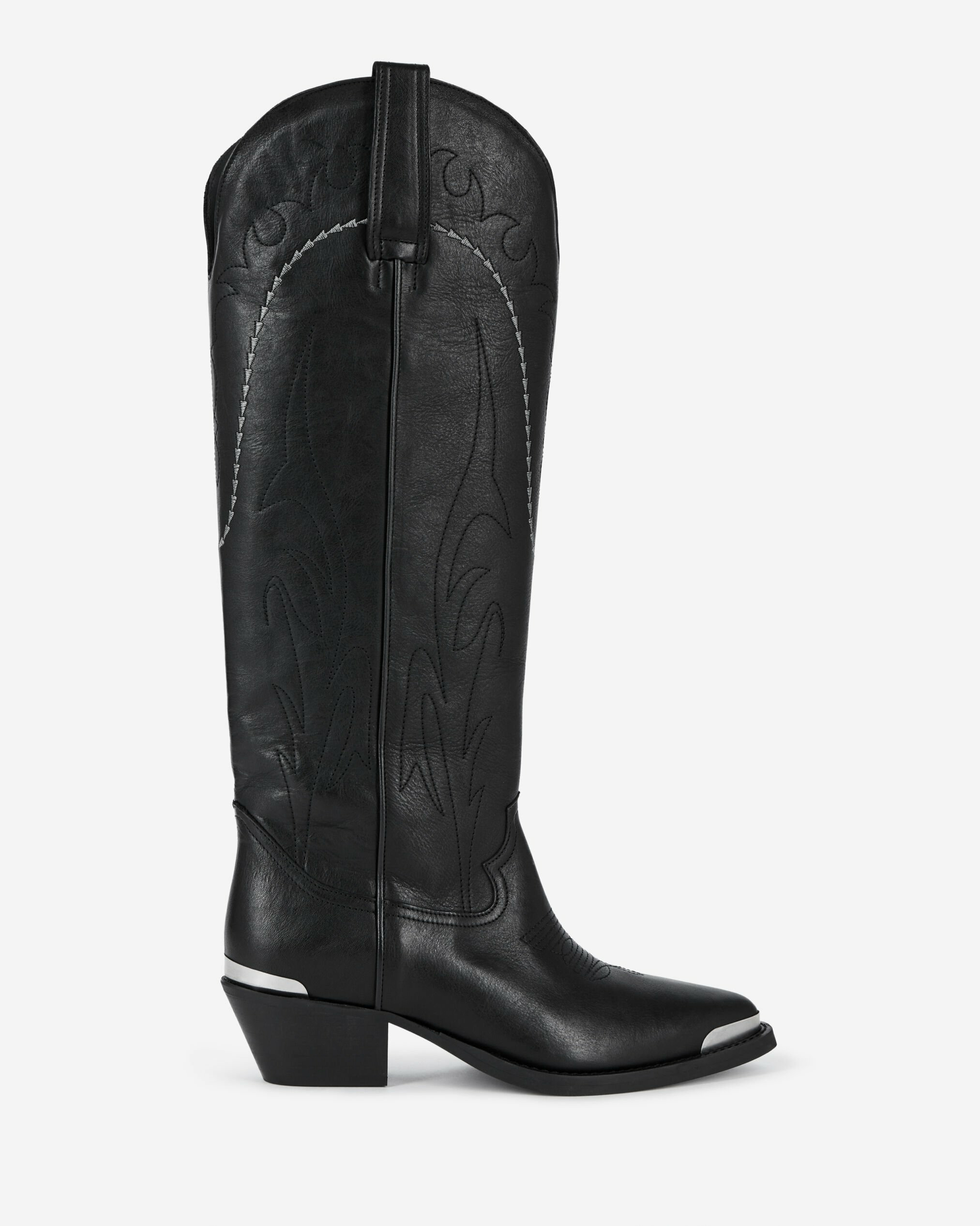 Bottes Western En Cuir Noir
