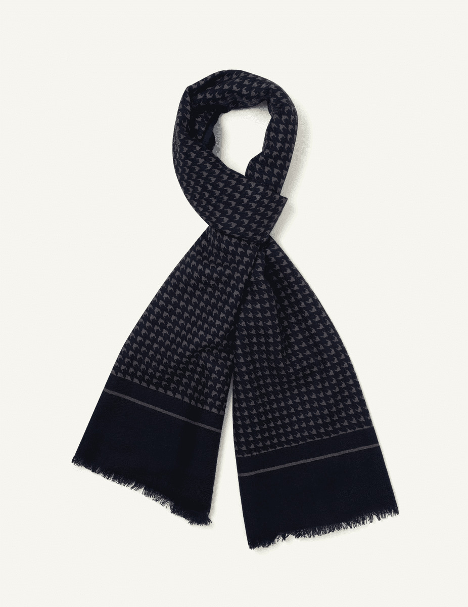 Echarpe en jacquard à motifs pied-de-poule
