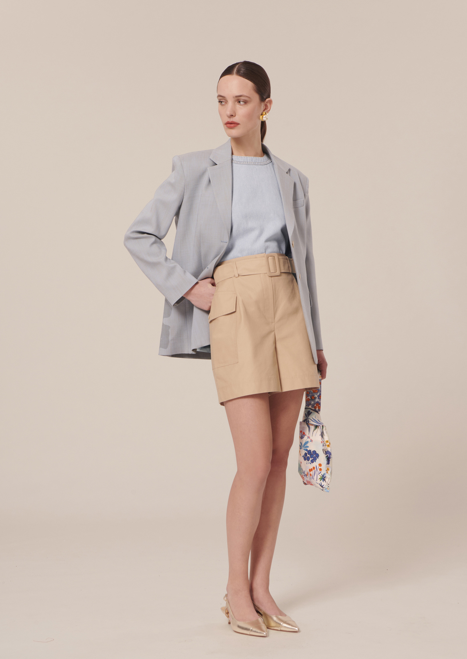Short Sylviane-Beige en Coton