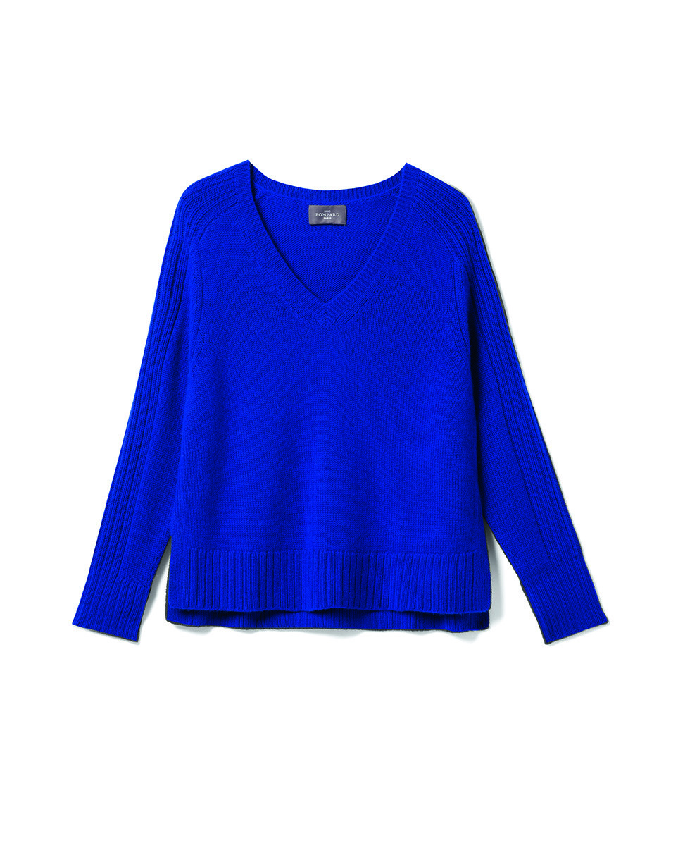 Pull V ample - Femme - BLEU ATLANTIDE