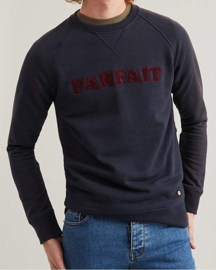 Sweat col rond bleu marine
