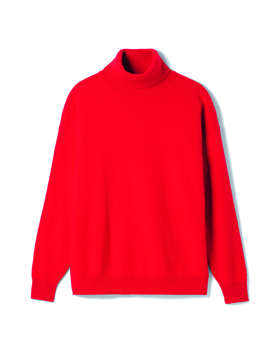 Pull col roulé oversize - Femme - ROUGE GORGE