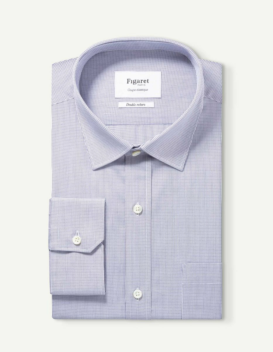 Chemise Classique à carreaux marine