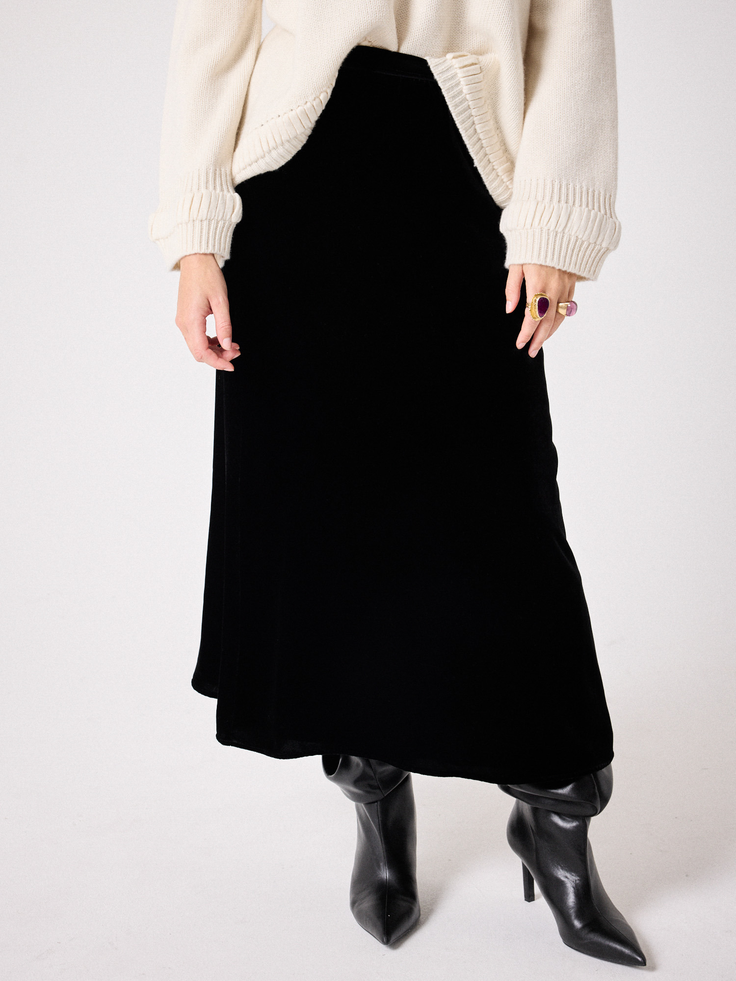 Jupe en velours Shaki NOIR