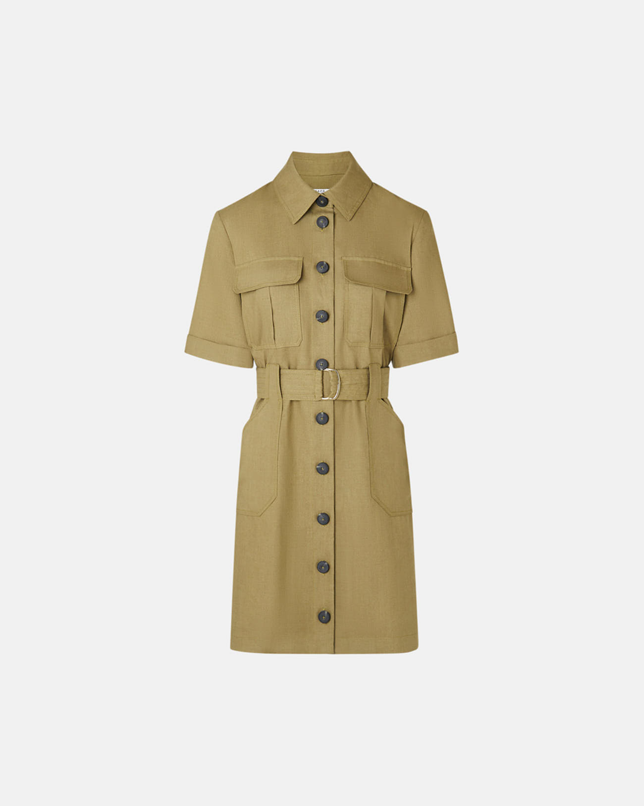 Robe Royette Kaki en Lin
