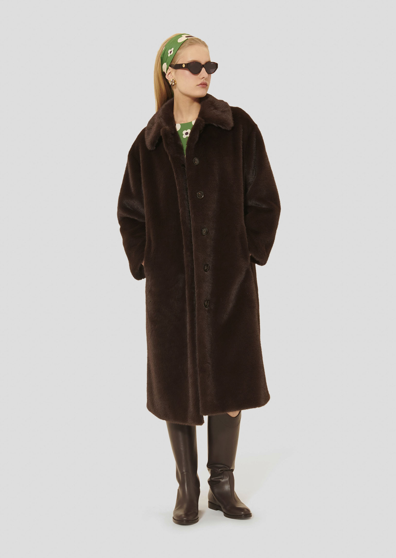 Manteau Melrand-Chocolat en Polyester