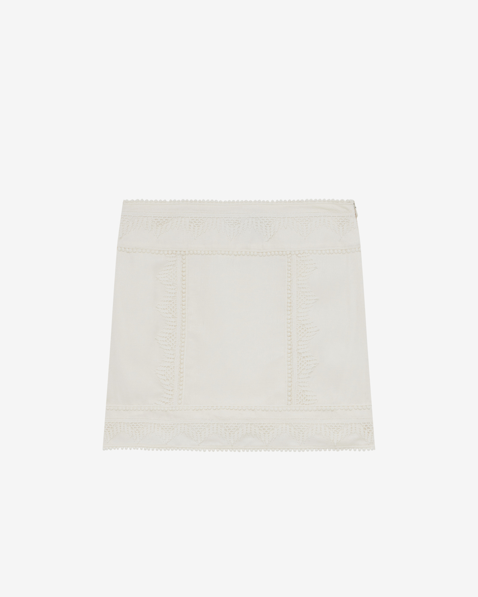 Jupe Courte En Jacquard Et Dentelle Clarence