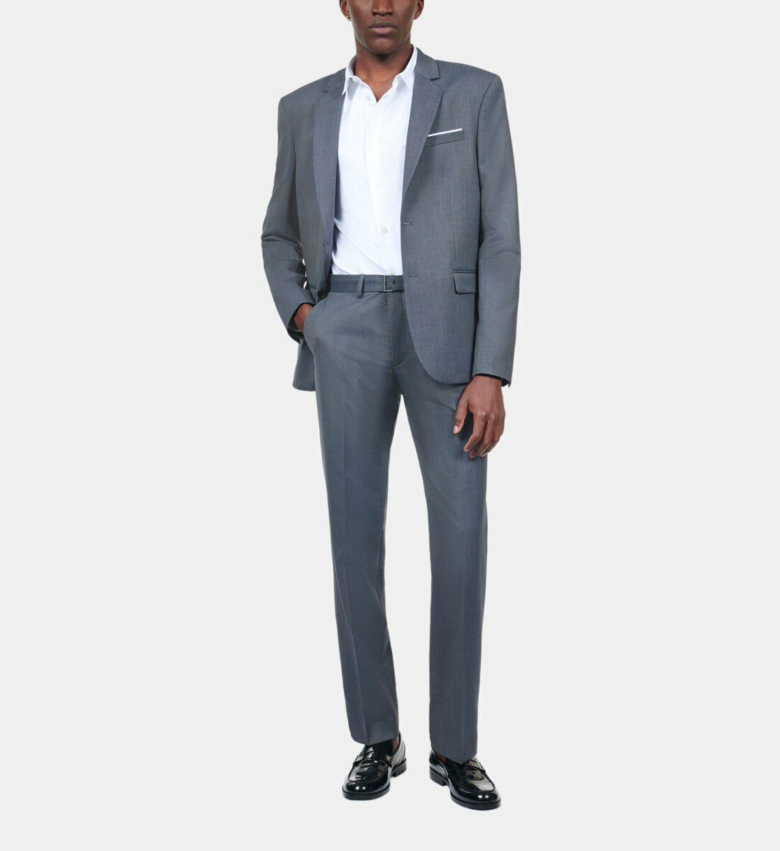 Veste De Costume En Laine Bleue Homme