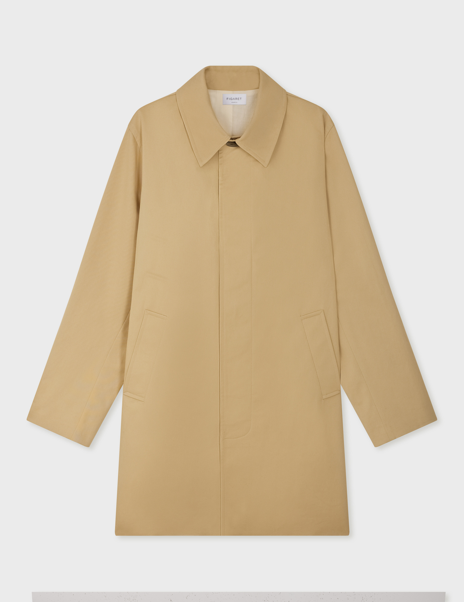 Imperméable hermano en twill de coton uni beige