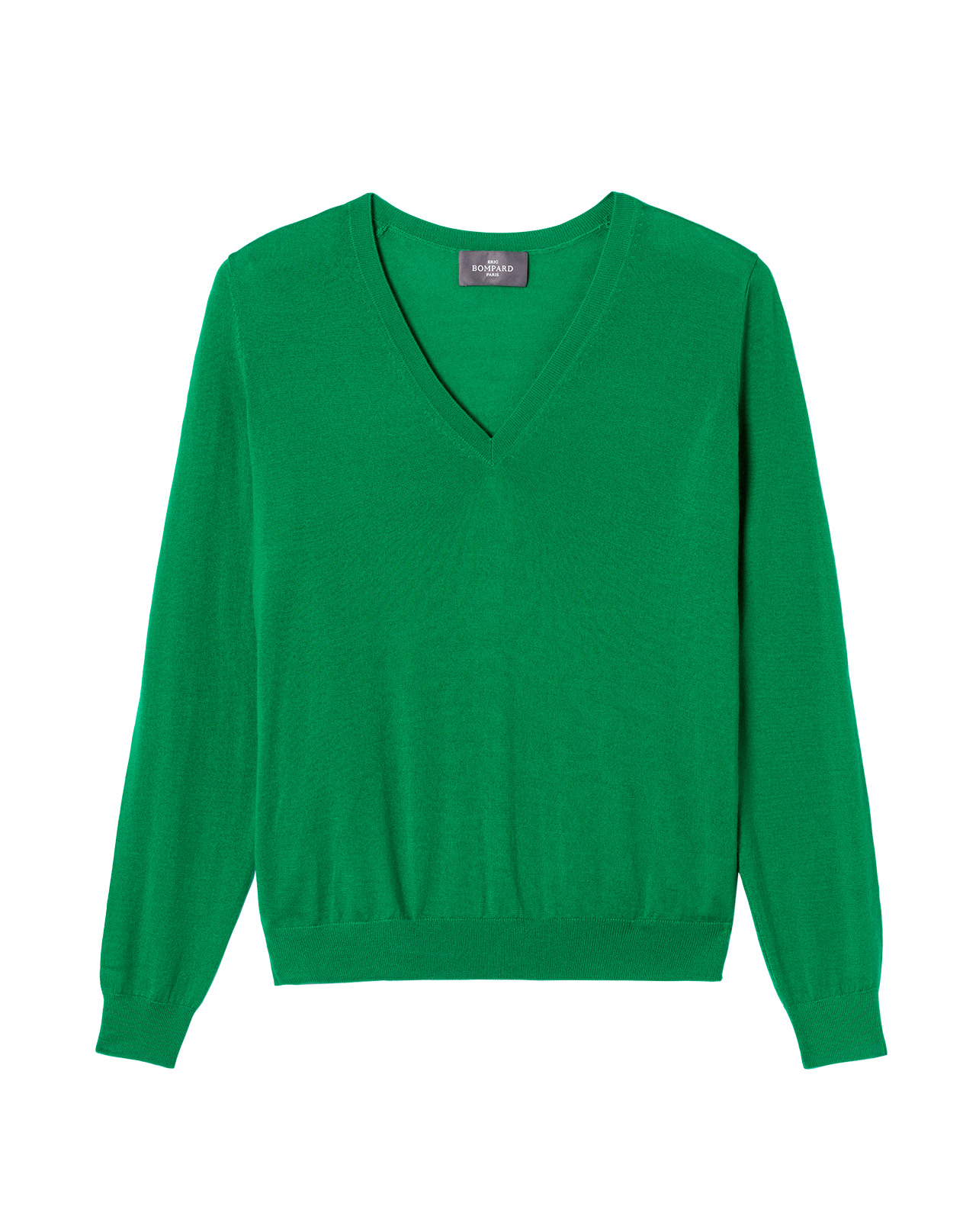 Pull col V ultrafin - Femme - VERT CAROUBY