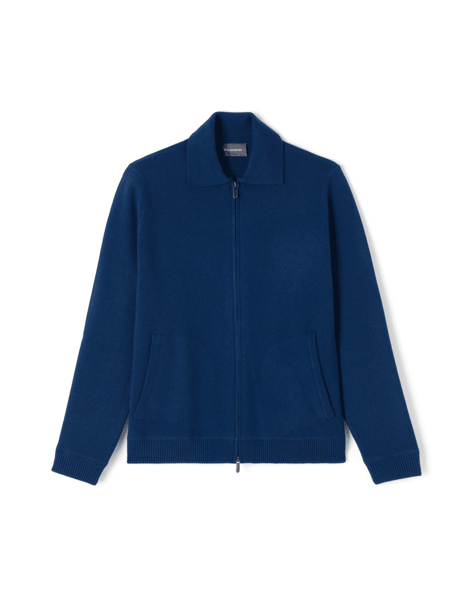 Veste zippée col chemise milano - Homme - BLEU PHARE