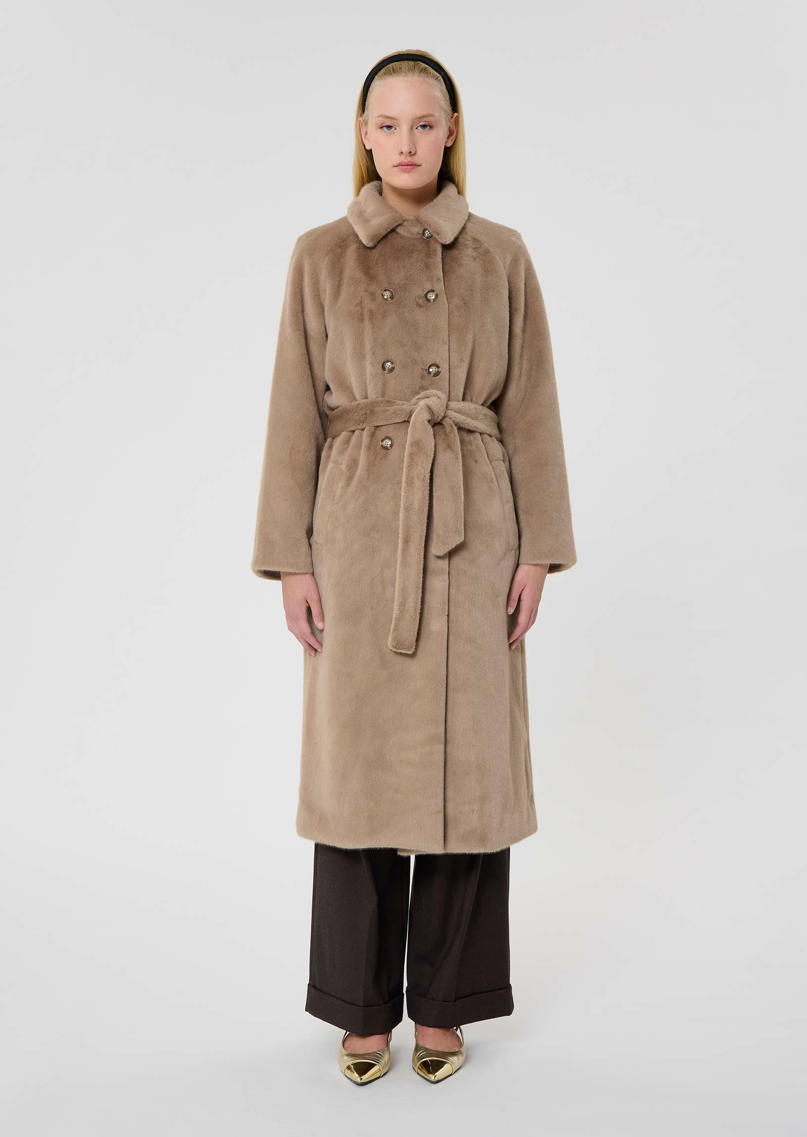 Manteau Isotta-Noisette en Polyester
