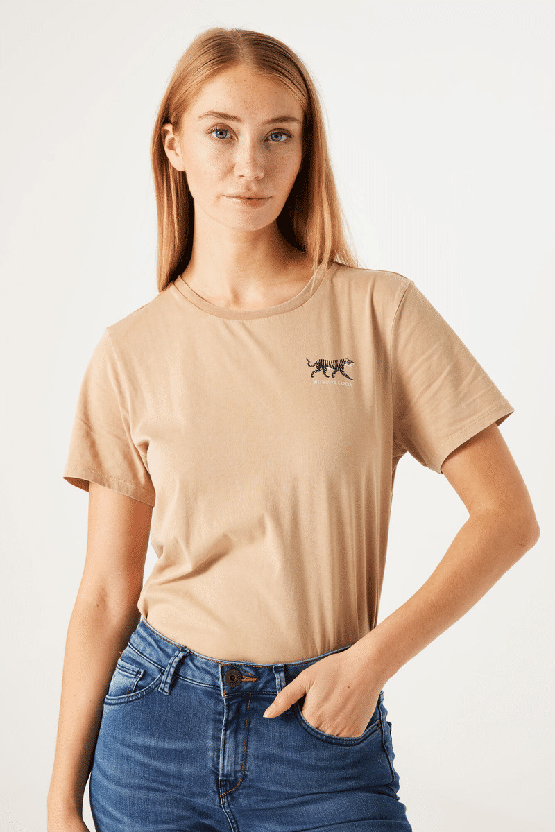Women T-shirt Brown