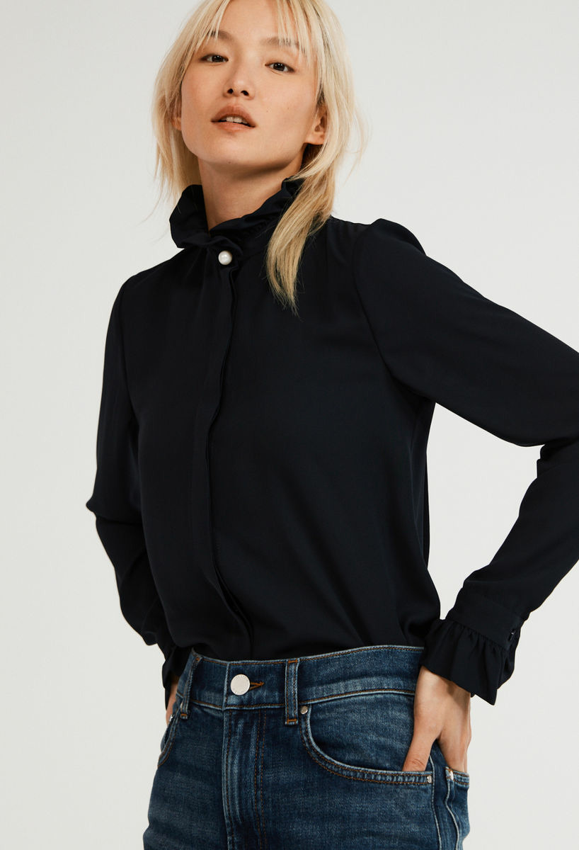 Chemise col victorien marine