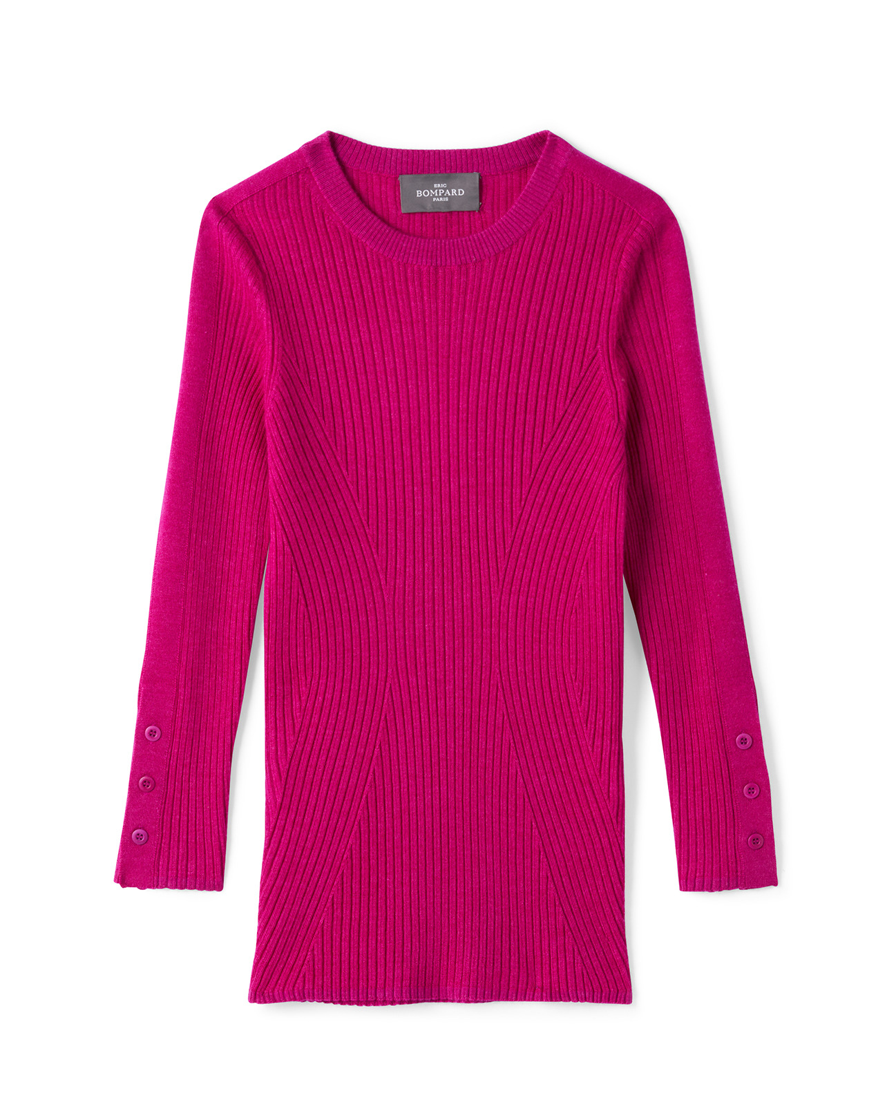 Pull col rond  - Femme - FUCHSIA
