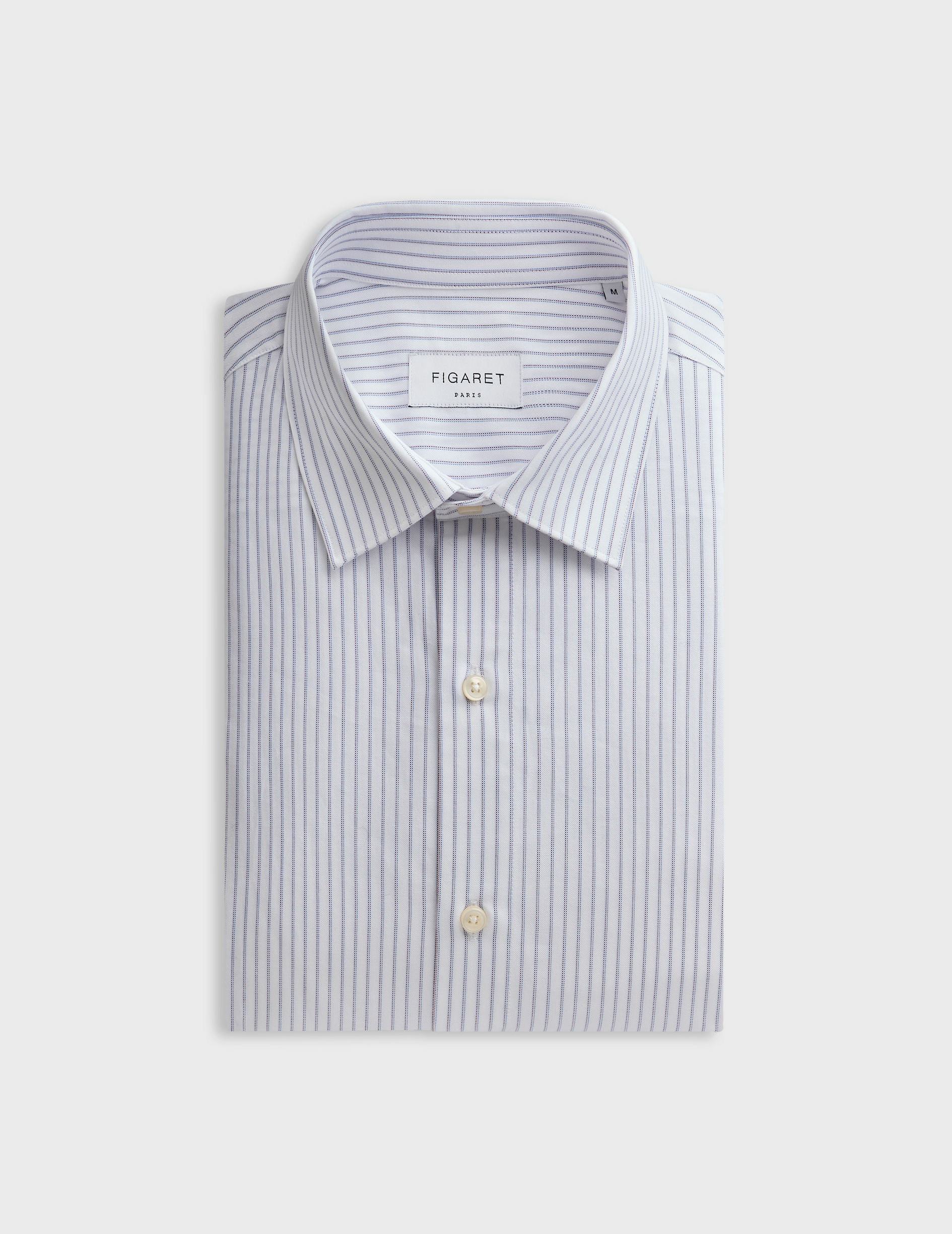 Chemise auguste col français en oxford rayé rouge