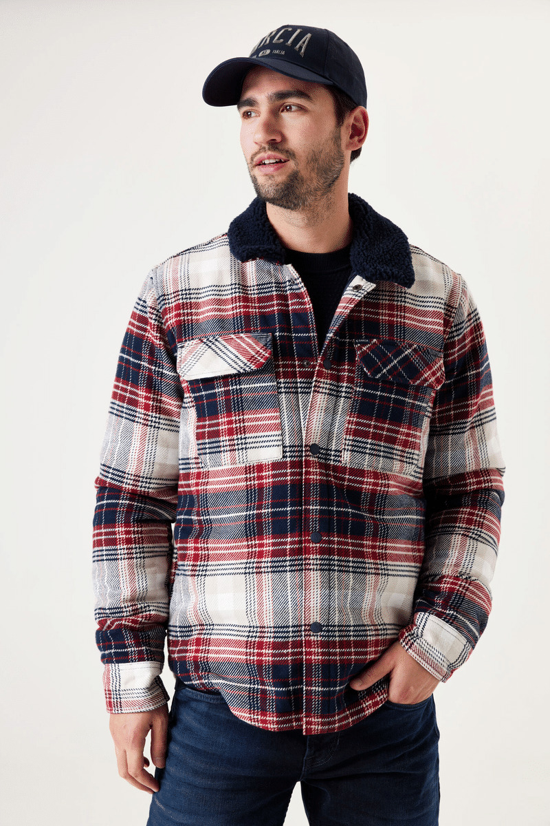 Men Overshirts Red