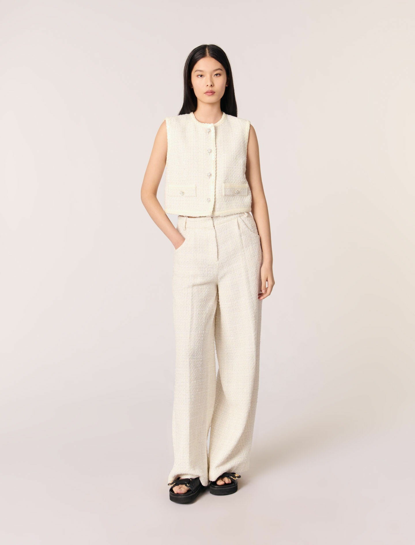 Veston en tweed à sequins